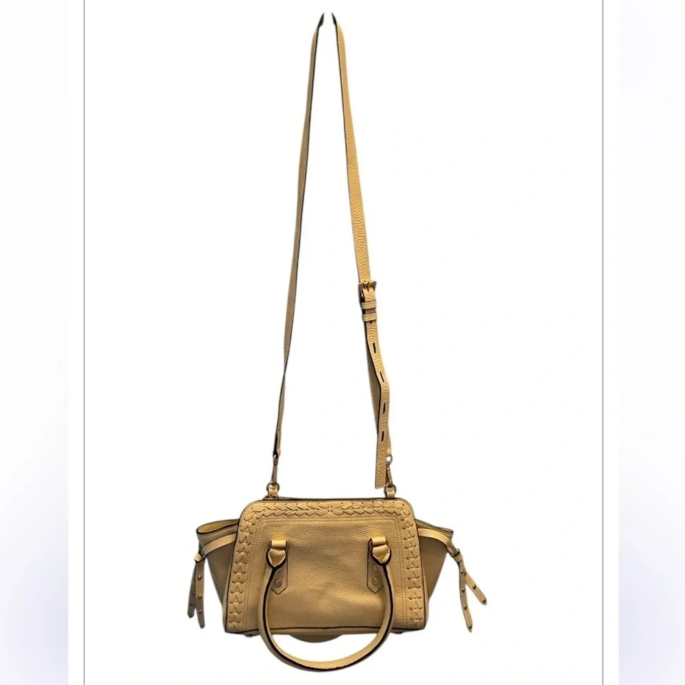 LODIS Grace Leather Satchel with crossbody in Cream